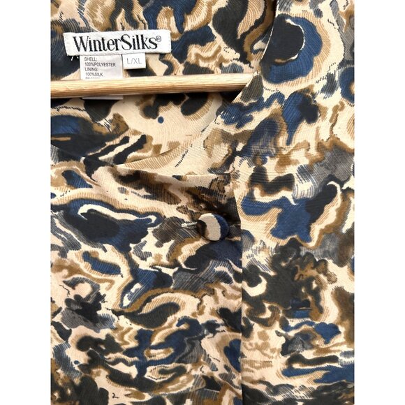 Vintage WinterSilks Fall Abstract Pattern Shawl L/XL Artsy Elevated Autumn Style - Picture 5 of 7